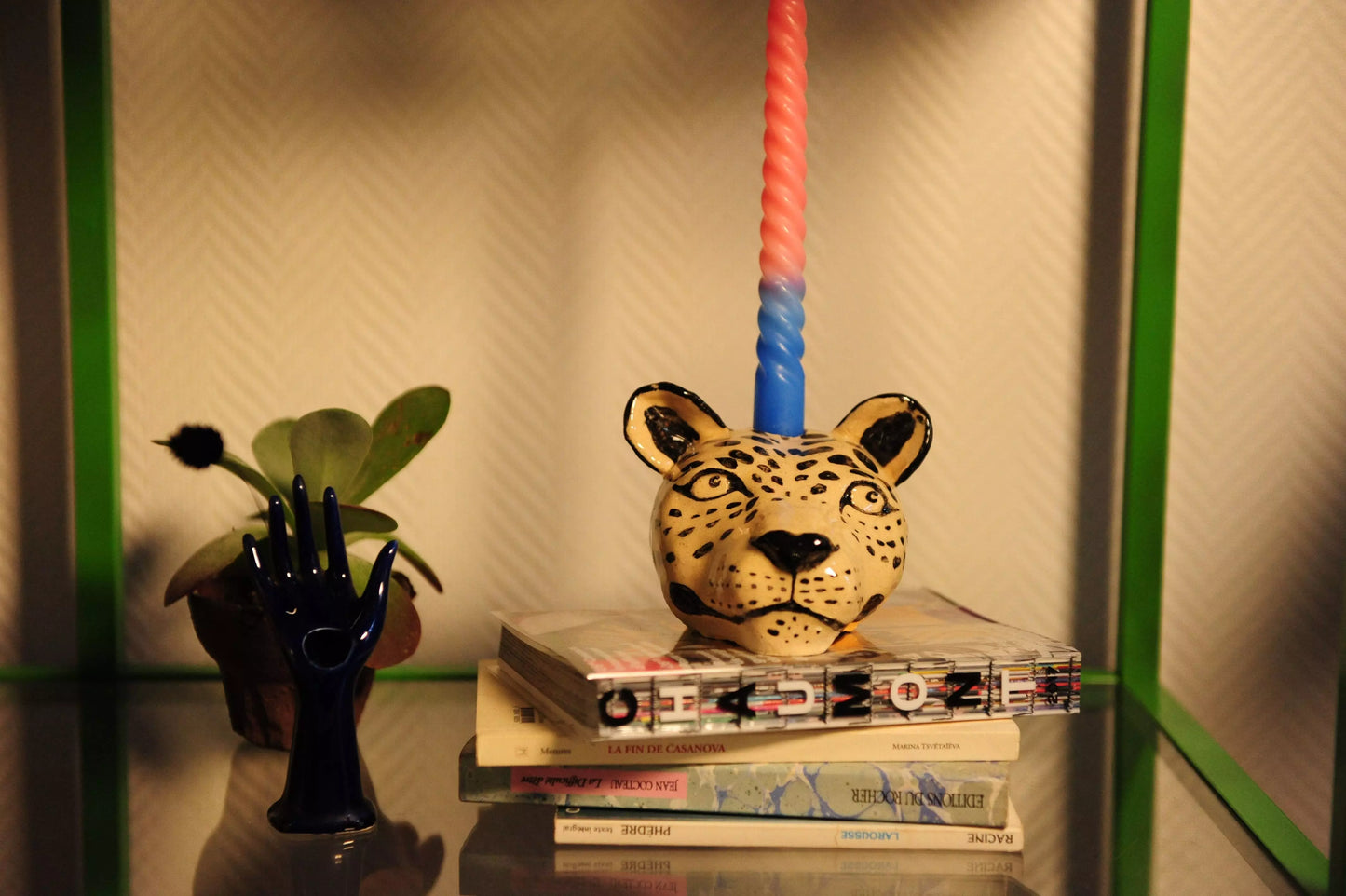 Leopard head candle holder 🐆