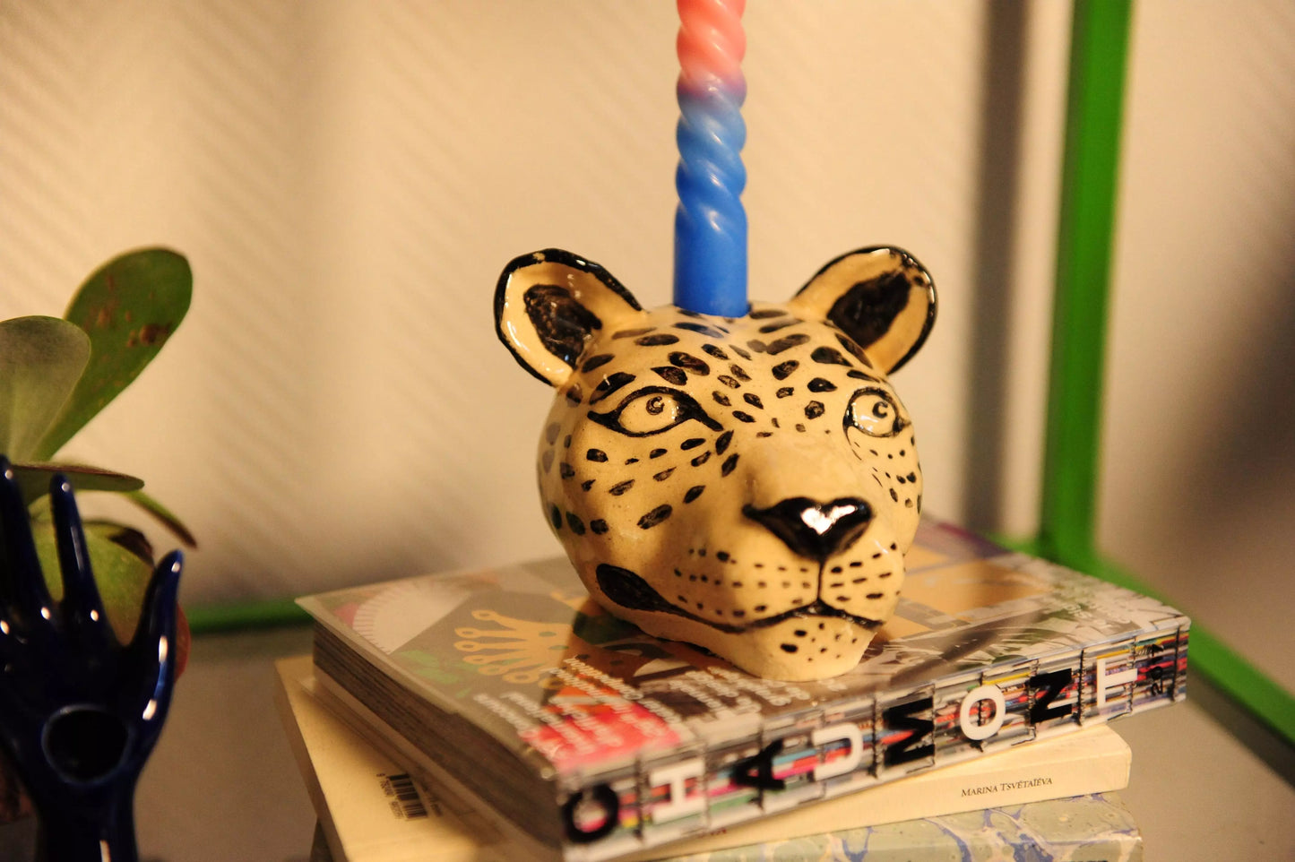 Leopard head candle holder 🐆