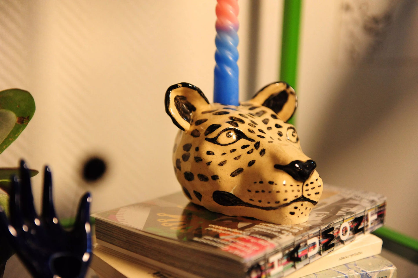Leopard head candle holder 🐆