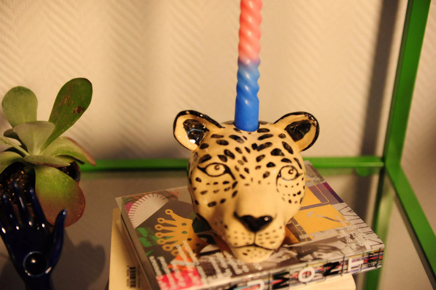 Leopard head candle holder 🐆