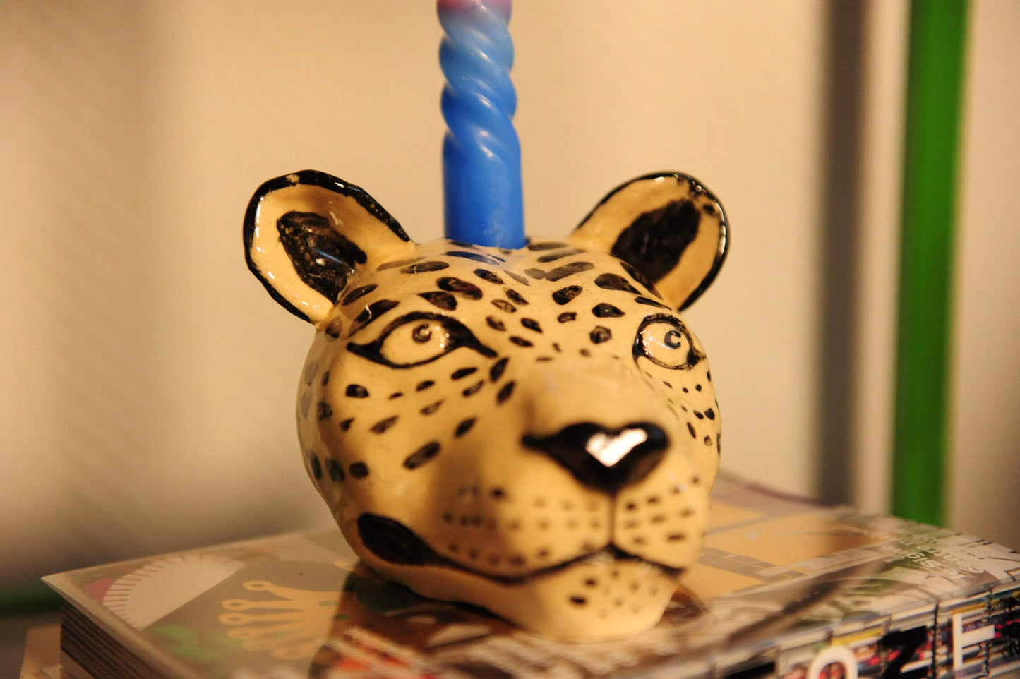 Leopard head candle holder 🐆