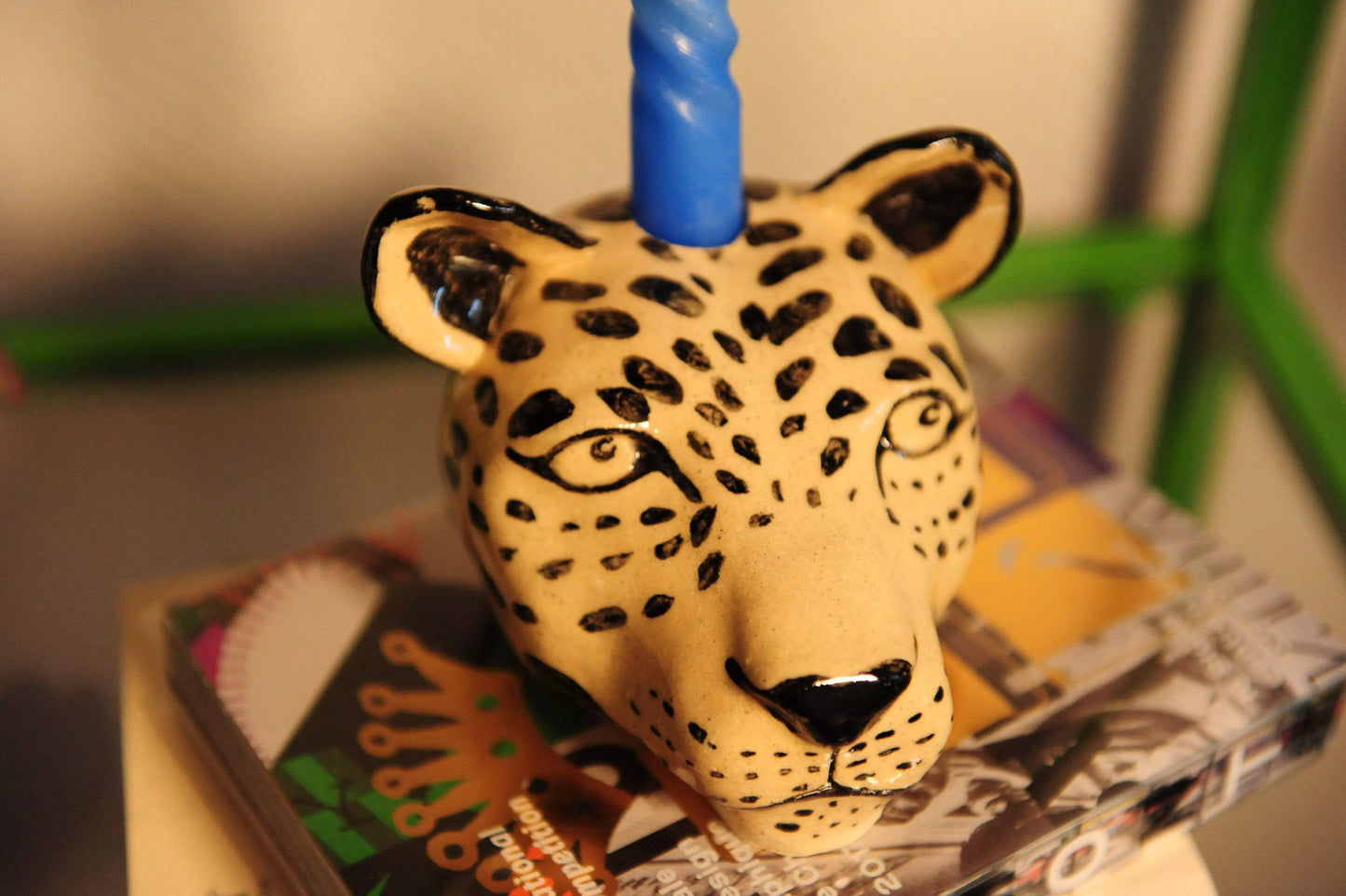 Leopard head candle holder 🐆