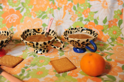 Orange &amp; pink leopard mug