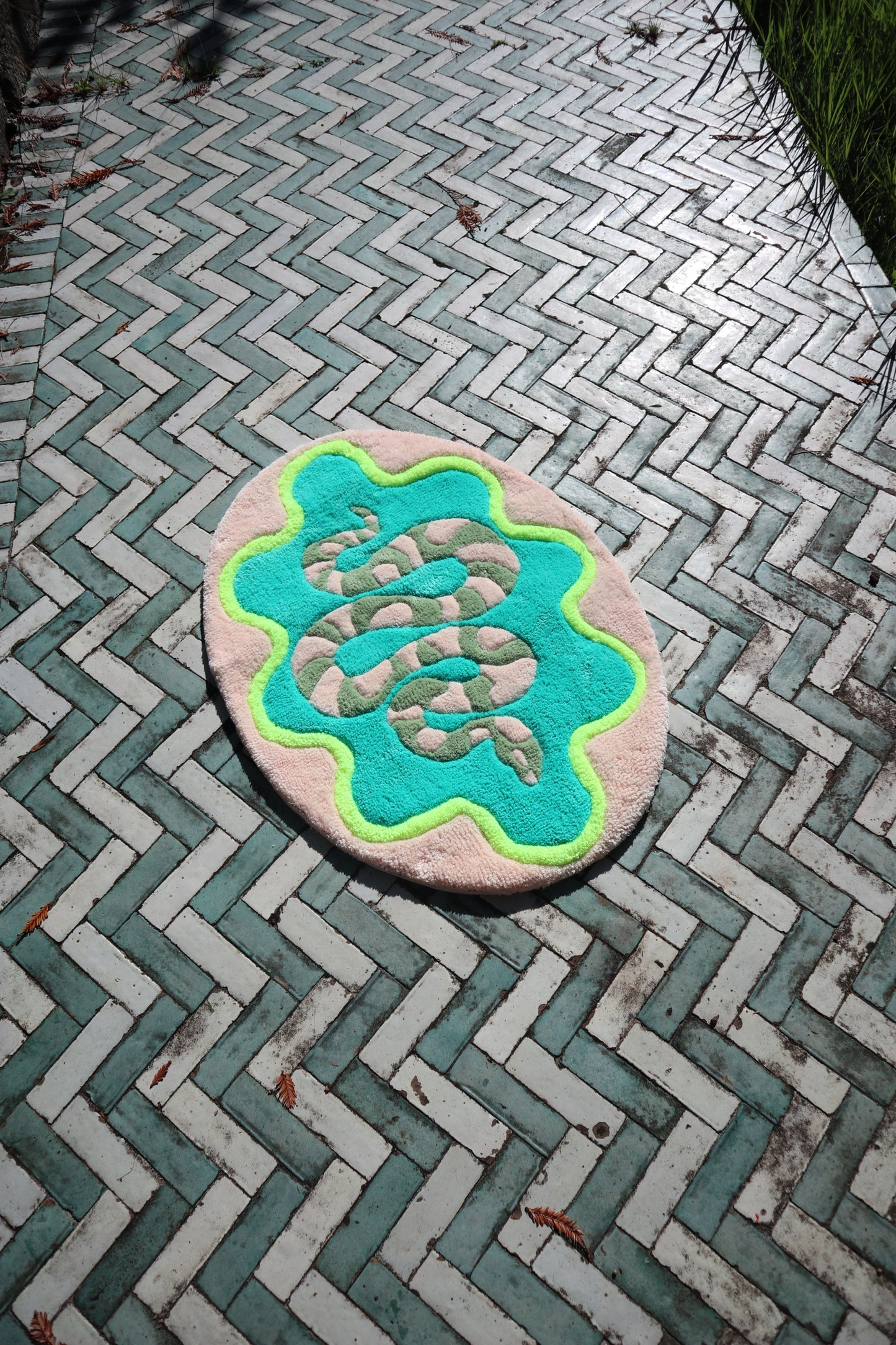 Tapis serpent turquoise